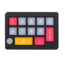 RGB LED Backlit One-Handed Mechanical Gaming Keyboard with Macro-Programmable Keypad and Control Knobs (Black)