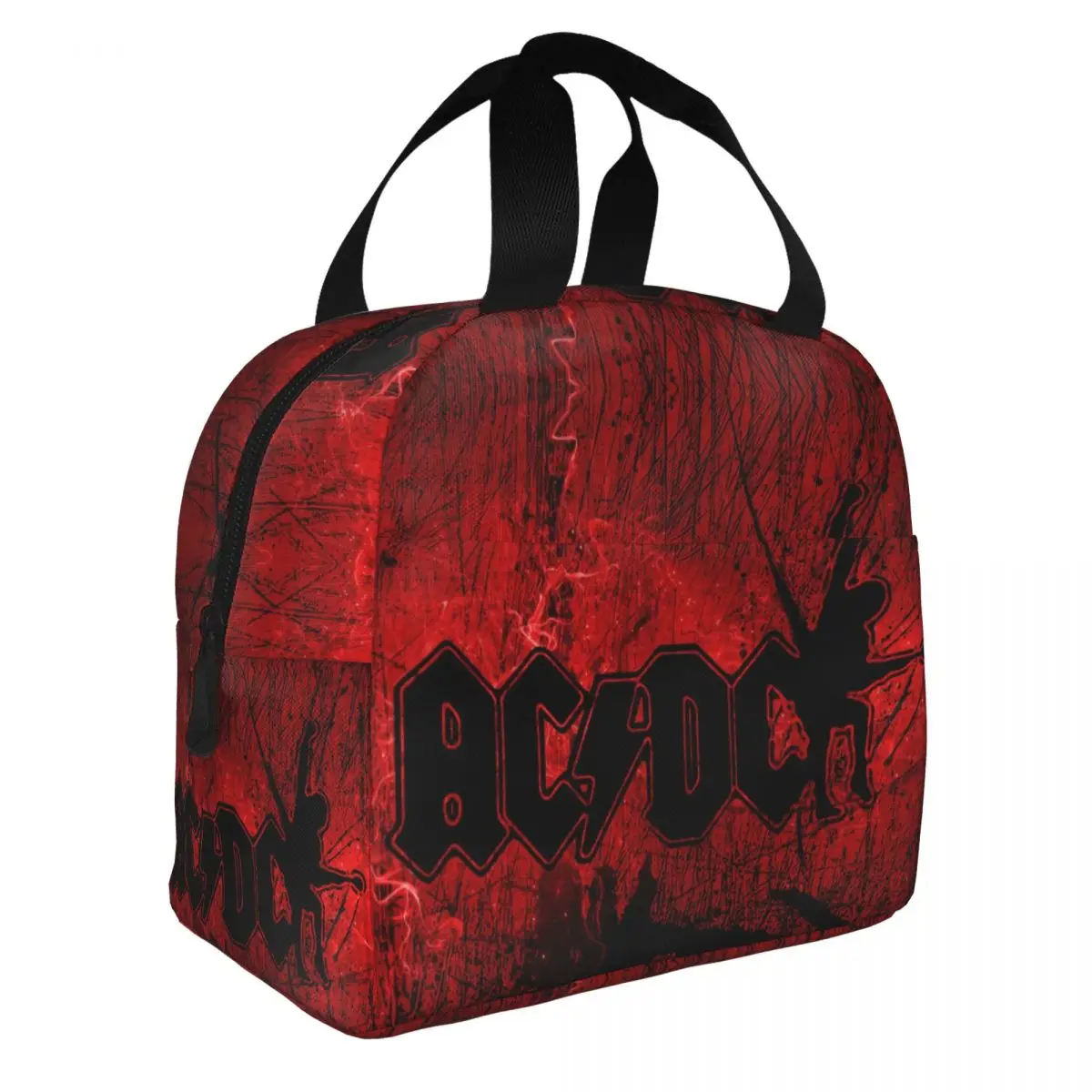 AC DC Concert Insulated Lunch Bags High Capacity Heavy Metal Band Meal Container Cooler Bag Tote Lunch Box Travel Men Women