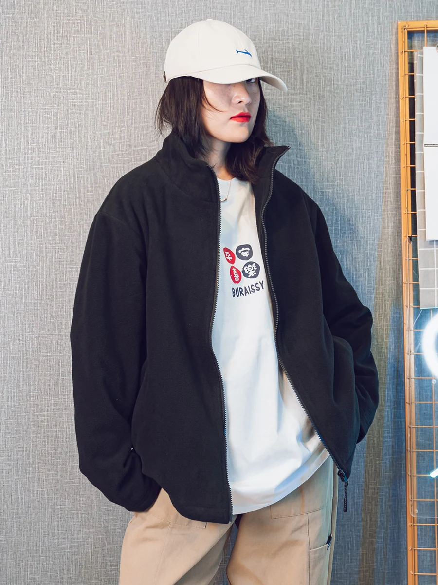 가을 패션 플리스 오픈 가디건 이너웨어 아우터웨어 유니섹스 루즈핏 플러스 사..