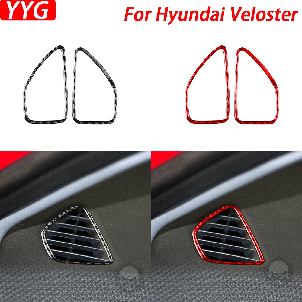 

Для Hyundai Veloster 2012-2017 панель из углеродного волокна для защиты приборной панели от запотевания, крышка для выпускного отверстия воздуха, отделка, Аксессуары для салона автомобиля, наклейка