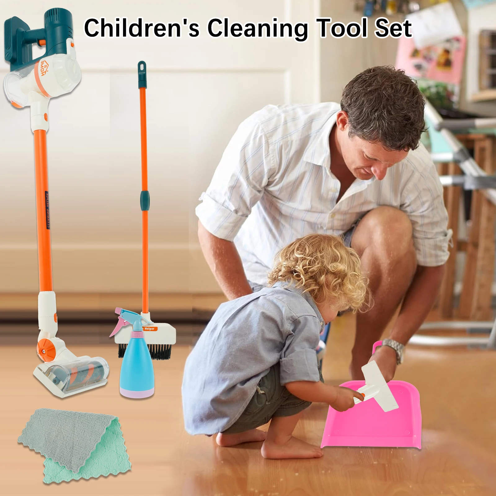 Kids Cleaning Set Realistic Toddler Broom Set for Housekeeping Educational  Baby Cleaning Toys with Broom Dustpan Vacuum Cleaning - AliExpress