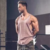 Plain Vests Cotton Breathable Sleeveless T-shirts Gym Fitness Bodybuilding Training Clothing Mens Running Sport Muscle Tank Tops