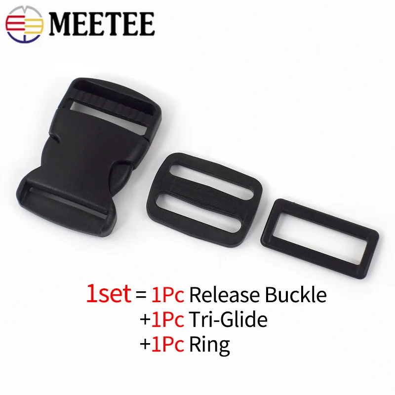 5/10Sets 15-50mm Plastic Bag Strap Buckles Release Buckle Tri-Glide O Ring  Adjust Hook Belt Webbing Clip Clasp DIY Accessories - AliExpress