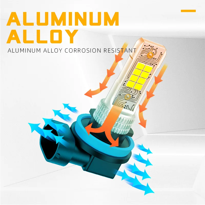 S&D 2개입 H11 H8 LED 라이트 9005 HB3 9006 HB4 자동차 안개등 15000LM 30W LED 램프 초고휘도 주행등 5200K 화이트