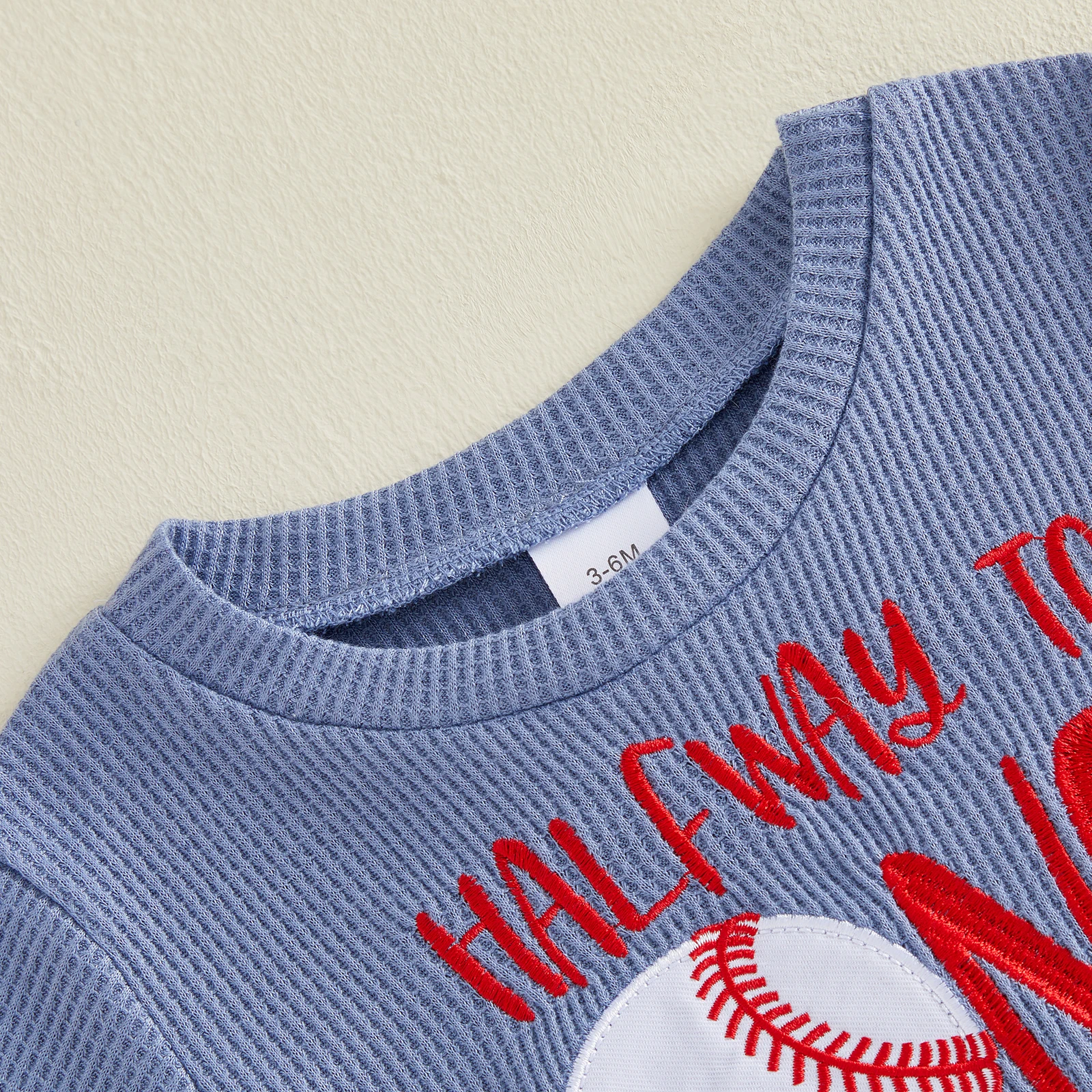 Pudcoco 베이비 보이즈 롬퍼스 레터 야구 자수 크루넥 반팔  바디수트 점프슈트 3M-12M