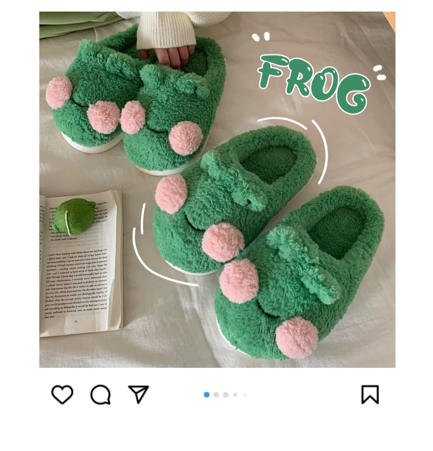 Unisex Lovely Frog Cotton Slippers - true deals club