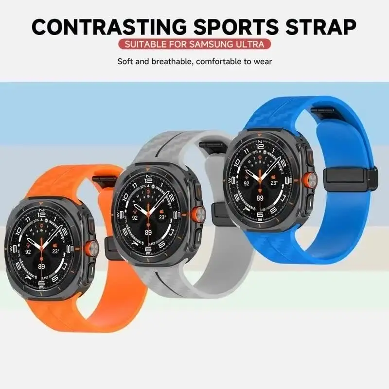 Ремешок из углеродного волокна для Samsung Galaxy Watch 7 Ultra 47 мм с магнитной застежкой