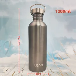 Premium Stainless Steel Sports Water Bottle - Large Mouth, Single Wall Flask with Matching Lid (350 - 2000ml) - 350 - 2000ml (1000ml)