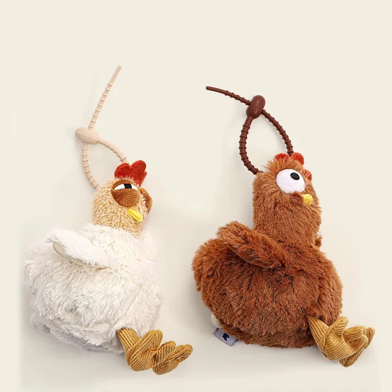 

CartoonLaying Chicken 2 Colors Animals Soft Stuffed Plush Exclusive Design Kawaii Backpack Decoration Keychain Birthday Gifts