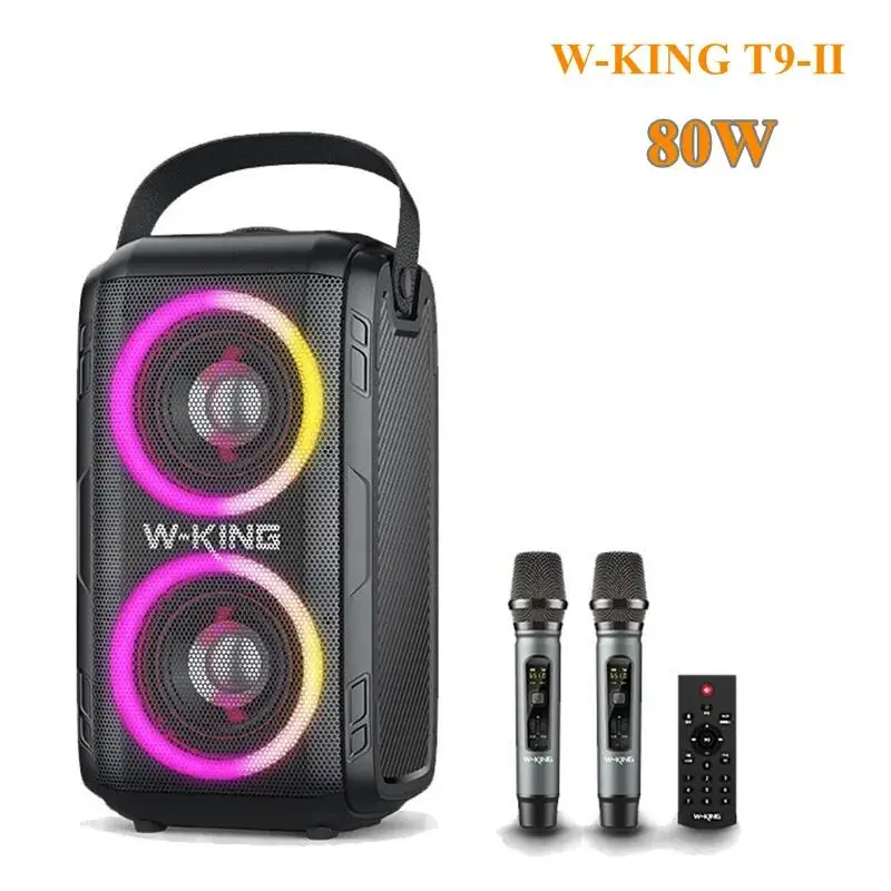 Portable Wireless Bluetooth Speaker W-King T9 Outdoor Square Dance Subwoofer Colorful RGB Lights HiFi Stereo Sound System Column