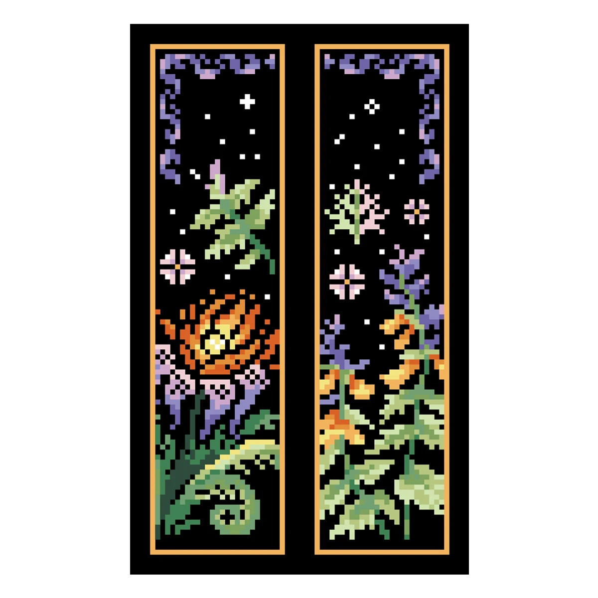 Cross Stitch Kit Mysterious forest patterns on both sides bookmarks cross stitch kit counted 14ct black canvas Fabric needlework embroidery