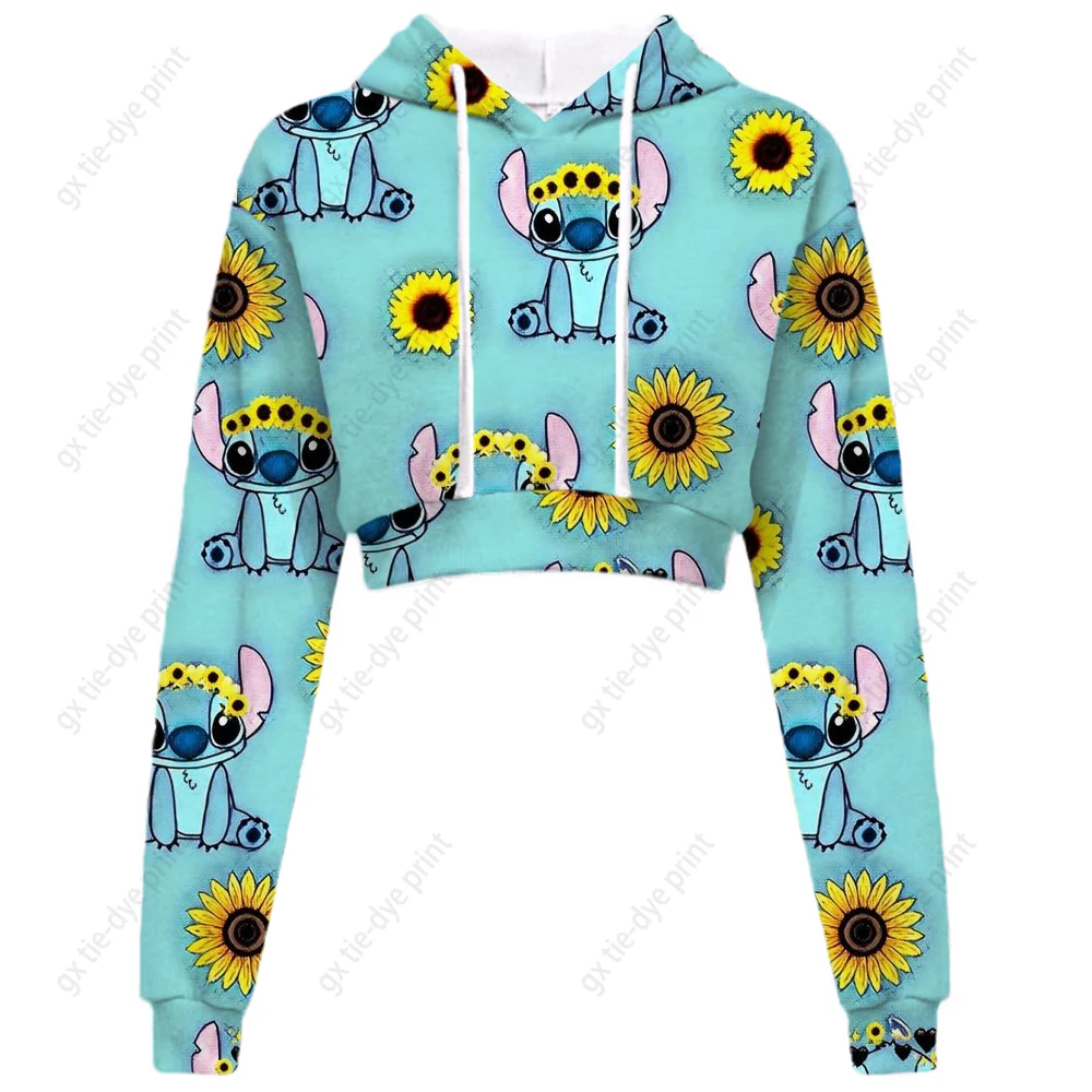 

Y2K Disney Stitch Print Hoodies Women cartoon cute style Oversized Sweatshirts Female Retro Harajuku Hooded Jacket Streetwear