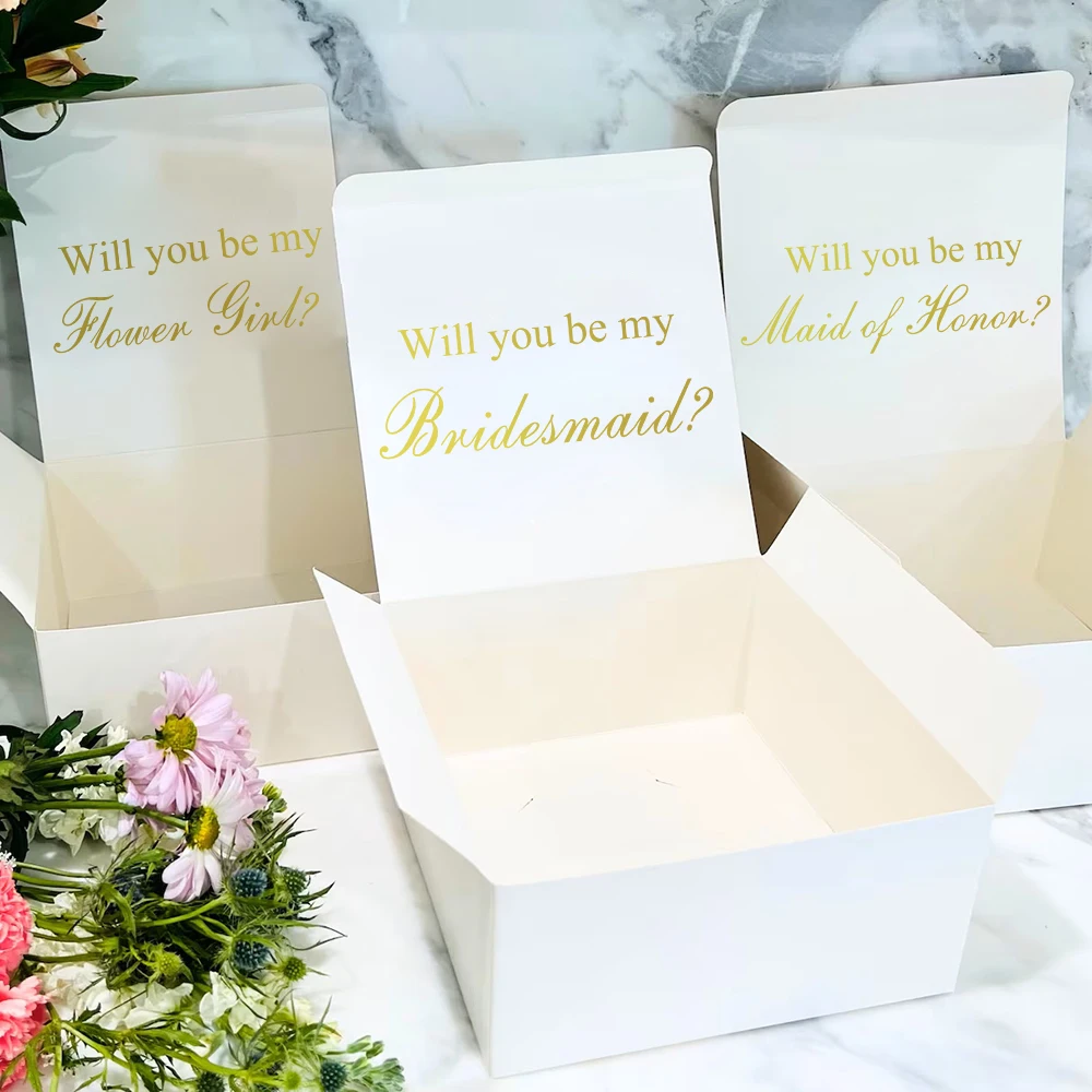 Will You Be My Bridesmaid Sticker Best Man Proposal Decals Wedding Role Sign Vinyl Stickers ONLY for Gift Box Decoration