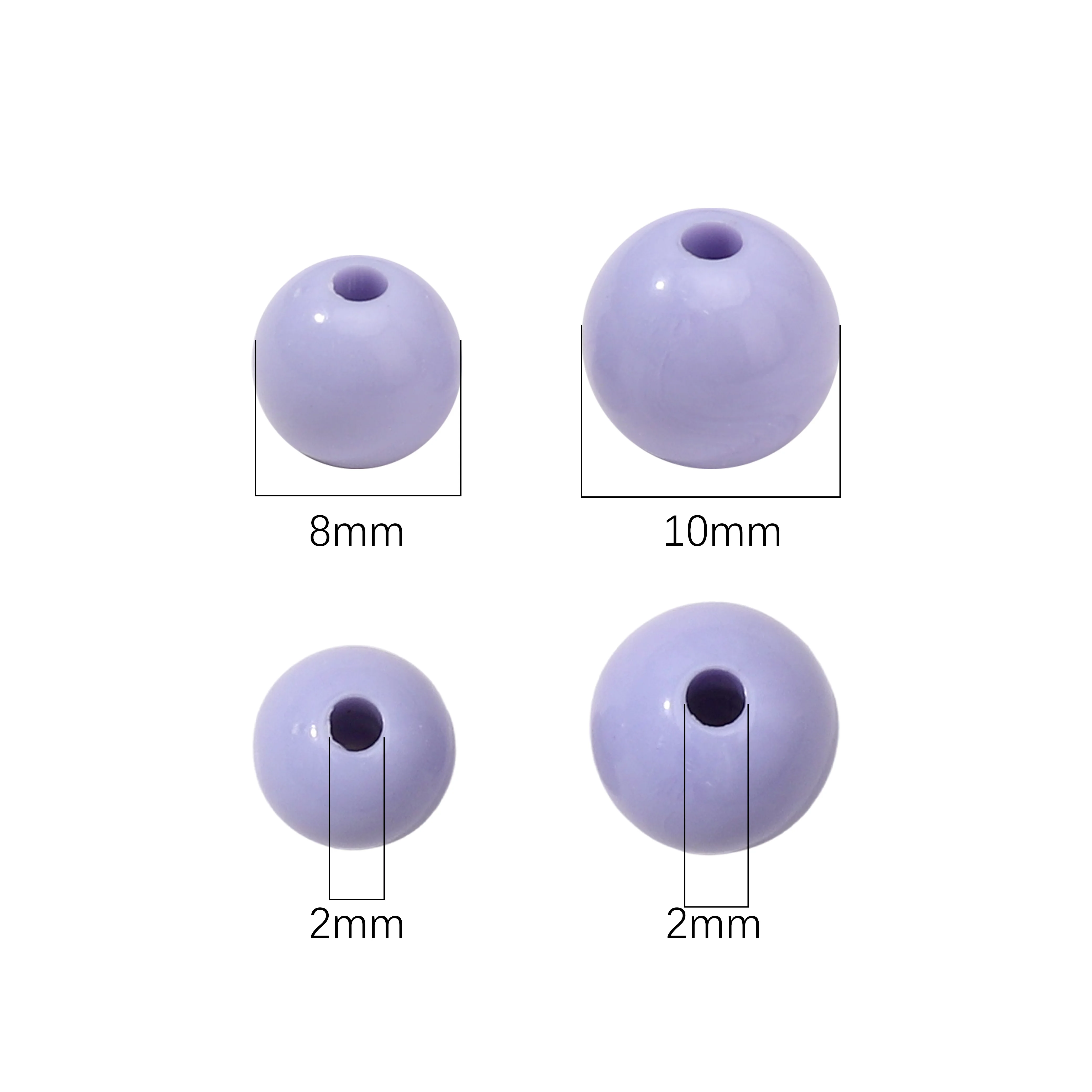 35pcs 8mm 아크릴 라운드 비즈 모란디 색상 2mm 구멍 DIY 쥬얼리 만들기 용품 팔찌 목걸이 참 액세서리 발견품