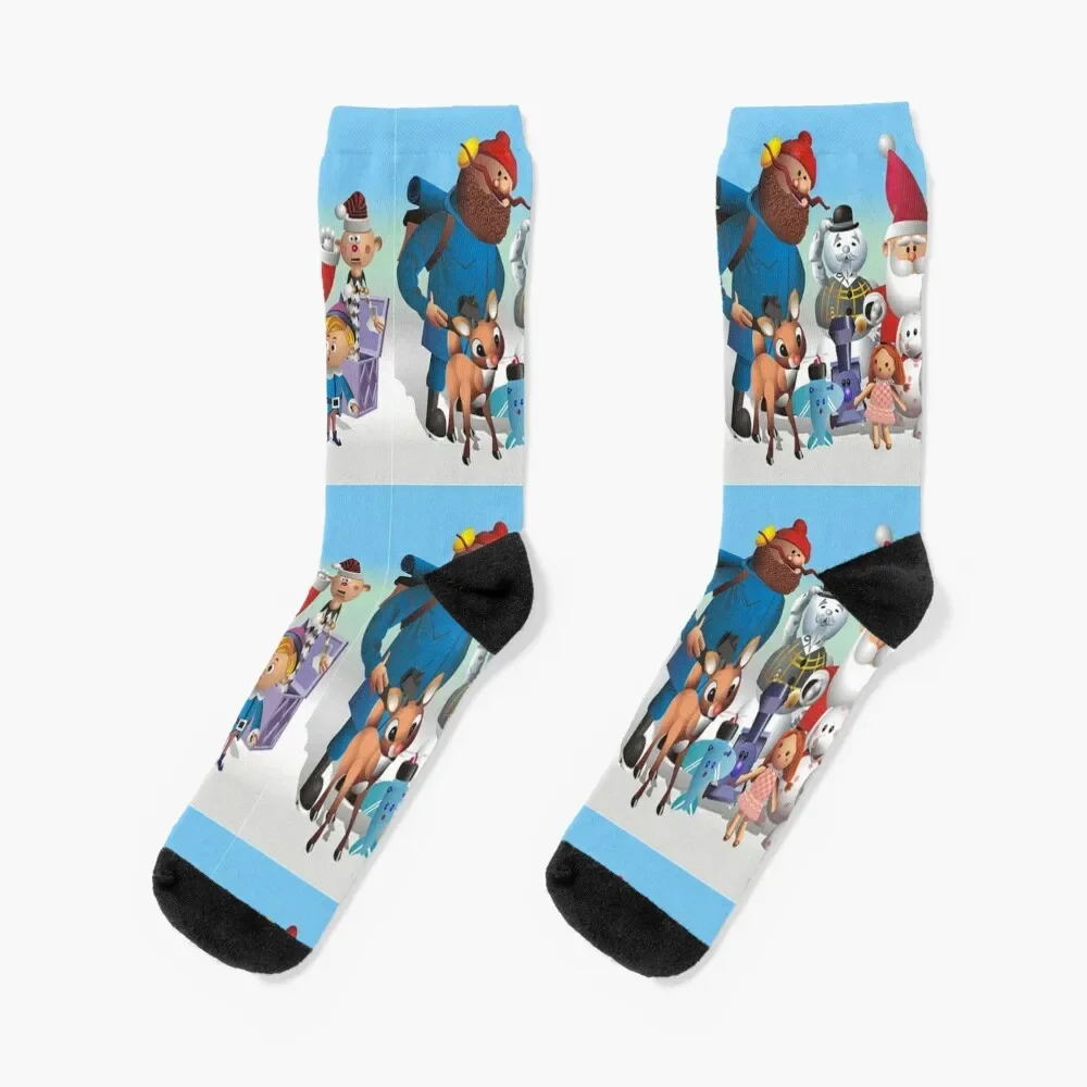 

Rudolph and Friends | DreamscapesbyTeresa Socks custom sports Heating sock gifts colored Socks Male Women's