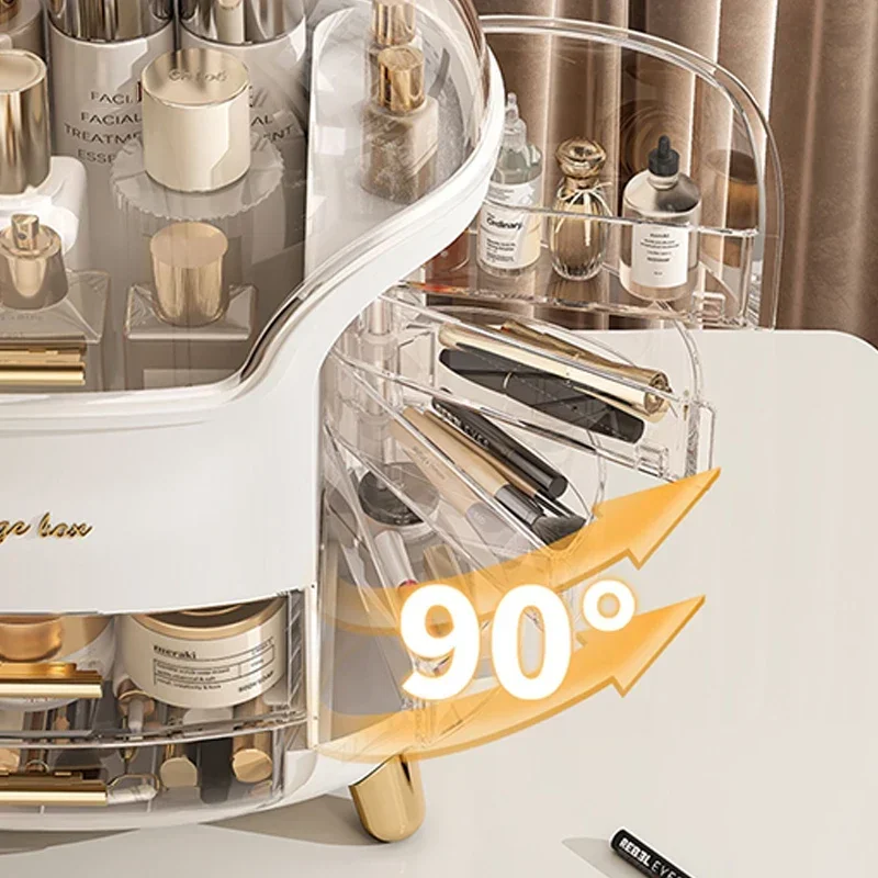 Large Cosmet Storag Box Luxury Dresser Organizer Box with Lid Makeup Organiser Dust-proof Cotton Pads Jewelry Make Up Organizer storage box makeup organizer jewelry box makeup storage box cosmetic storage box jewelry organizer