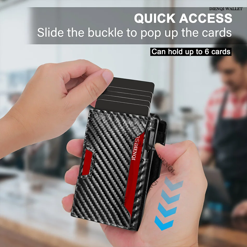 Rfid Slim Thin Mini Men Wallets Money Bag Anti Theft Credit Card Holder Wallet Minimalist Carbon Fiber Cardholder Purse Carteras 4