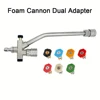 1/4" Quick Connect Foam Cannon Dual Adapter Metal Dual Head for High Pressure Washers Compatible with EU & US Includes 7 Nozzles 1