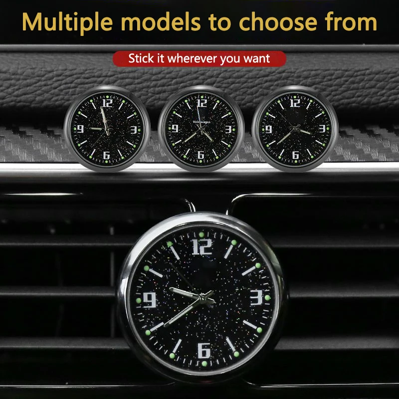 Orologio al quarzo luminoso per console centrale auto, adesivi per Ford Mustang Fiesta Kuga Edge Mondeo ST Fusion - Image 3