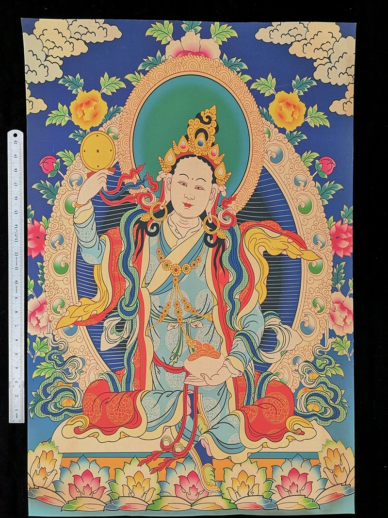 

Size 35 Inch Old Chinese Tibet Buddhism Silk paper yeshe tsogyal Dakini statue Thangka Thanka Mural collection