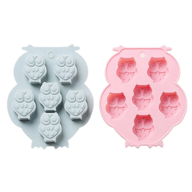 

Creative 6 Holes 3D Owl Silicone Chocolate Mould Ice Cubes Homemade DIY Candy Cake Baking Moulds Cake Decorating Tools