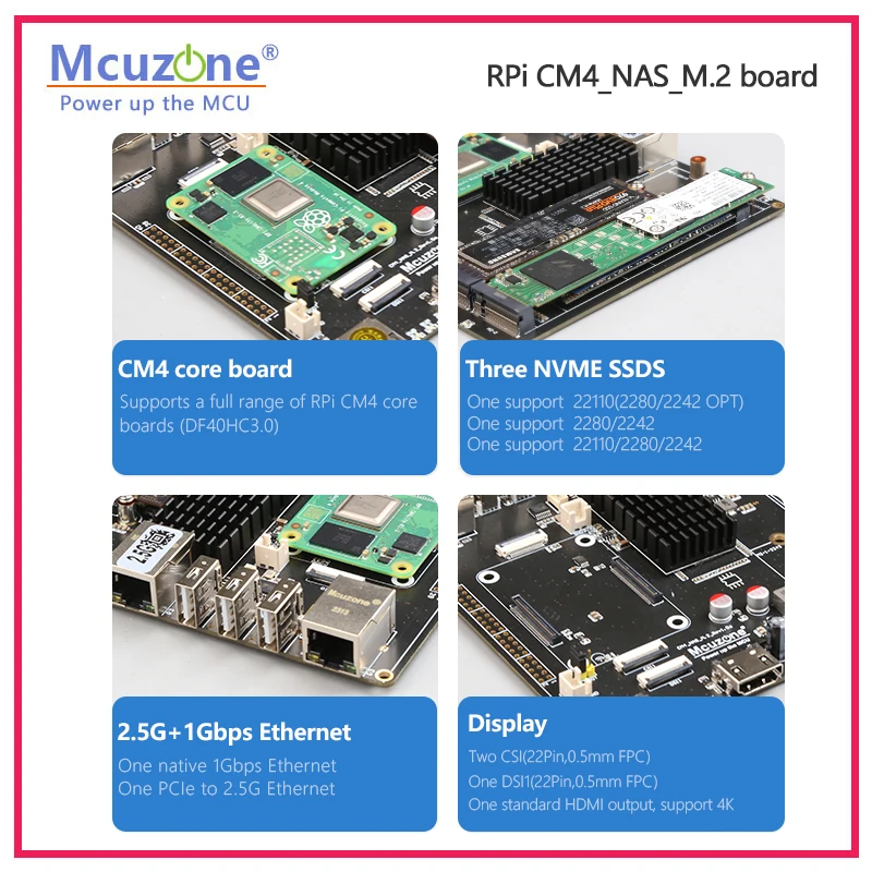 Placa de Framboesa Ssd Nvme Suporte M.2 22110 2280 2422 5gbps Ethernet Eth e Giga Openmediavault4 Pcie - Imagem 3