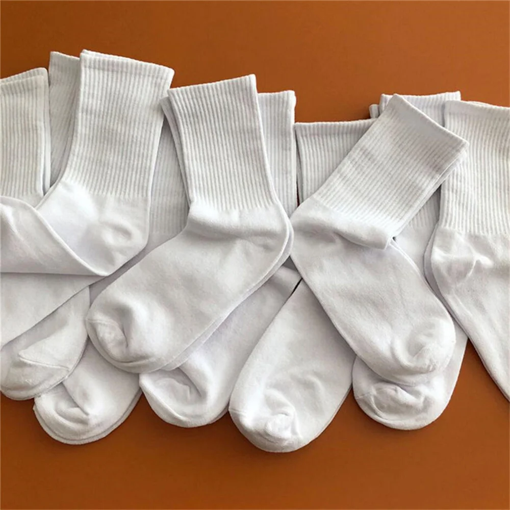10/20 Pairs New Top Quality Black White Cotton Socks Sweat-absorbing Mid Tube Sports Socks Breathable Women Male Middle Socks 12 S5dce1495037543f58bc7d03858a8e666l