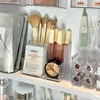 Transparent acrylic 3-5 grid makeup box,makeup brush bucket,makeup organizer,student desk pen holder jewelry storage box 4