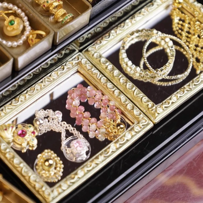 1/12 Doll Mini Jewelry Miniature Food Play Simulation Western Dowry Jewelry/Gems/Bracelets/Rings/Necklaces Doll Accessories