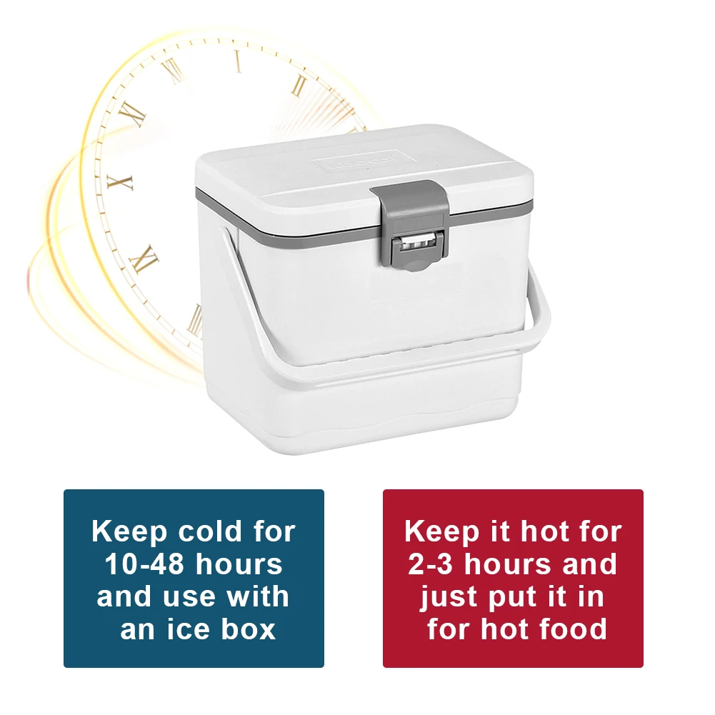 4.5L Insulated Portable Cooler with Handle Picnic Ice Bucket Heat Preservation Food Storage Cooler Box for Beach Picnic