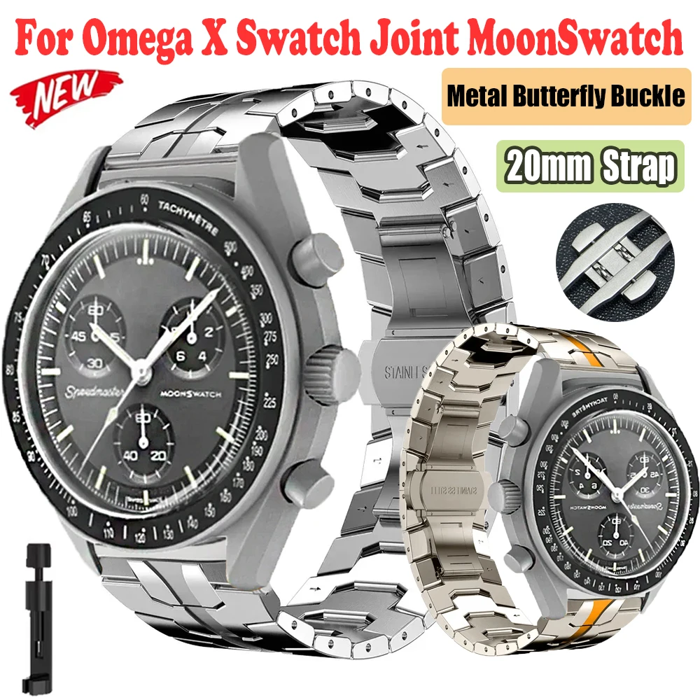 20mm Stainless Steel Band For Omega X Swatch Joint MoonSwatch