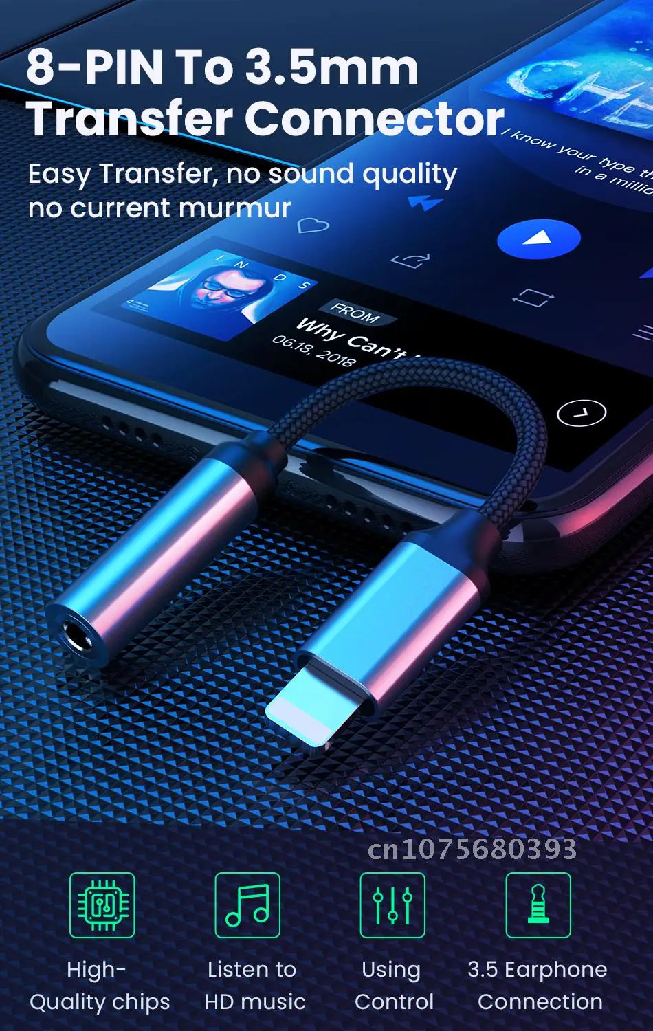 

Адаптер для iPhone 13 12 Pro, разъем для наушников, мини-разветвитель звука для iOS, 14, более 3,5 мм, Кабель-адаптер AUX