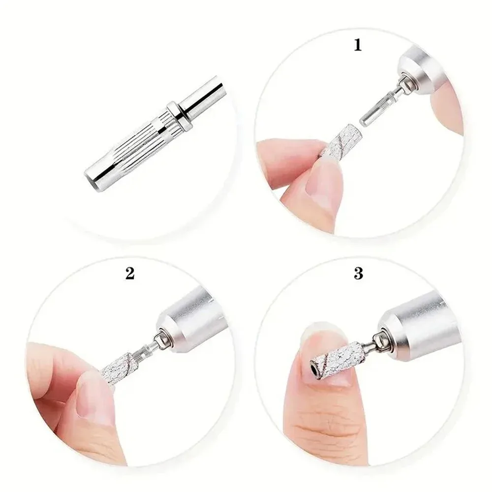 5pcs 3mm Mandrel Bit for Mini Sanding Bands Stainless Steel Bits Electric Manicure Accessories Tool 4