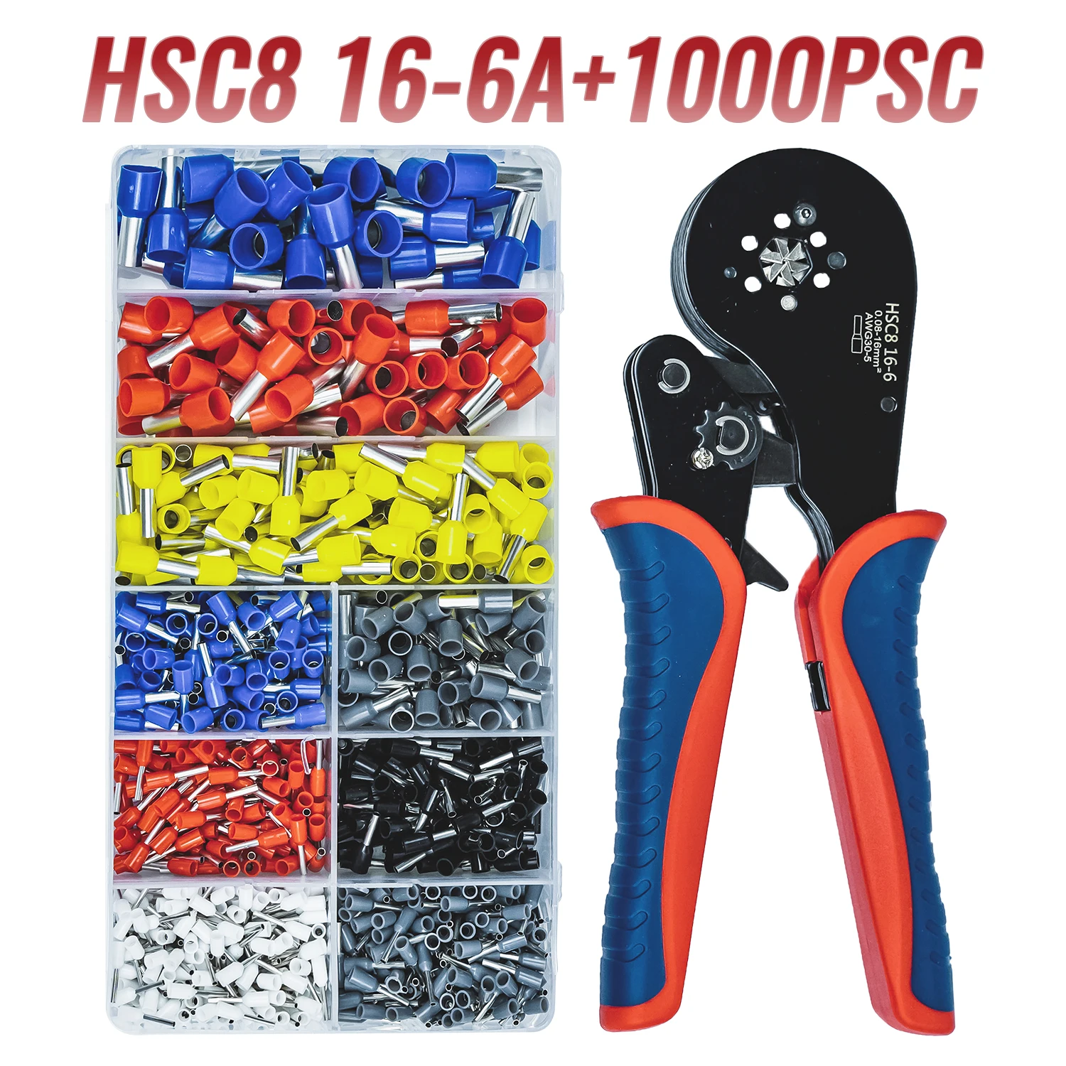 1PC HSC8 16-6 Hexagonal Crimping Pliers Self-Adjusting Ratchet Wire Crimping Tool for 0.08-16mm&sup2; Wire Terminals Cables crimping tool crimping tools crimping pliers