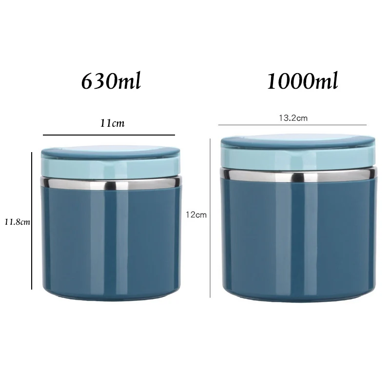 Stainless Steel Lunch Box 630ml Portable Insulated Food Jar Large Capacity Thermos  Container Microwave Lunch Box