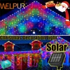 NEW 2024 Christmas Decorations Lights Solar Icicle Curtain Lights 8 Modes Outdoor Waterproof Garden Party New Year Decoration 1
