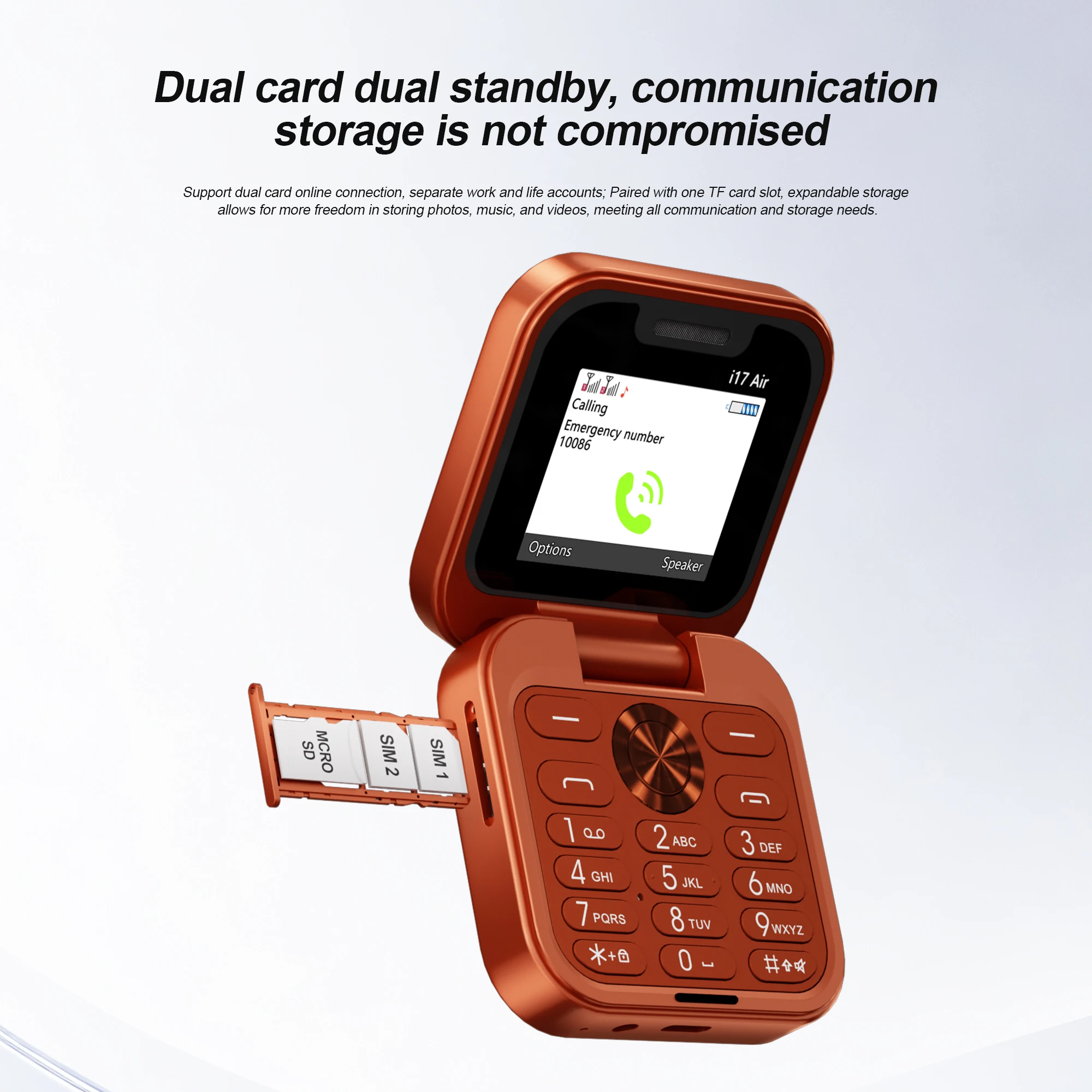 SERVO i17 AIR Small Flip Mobile Phone Bluetooth Dialer Magic Voice Blacklist FM Flashlight Dual SIM Standby Mini Fold Cellphones