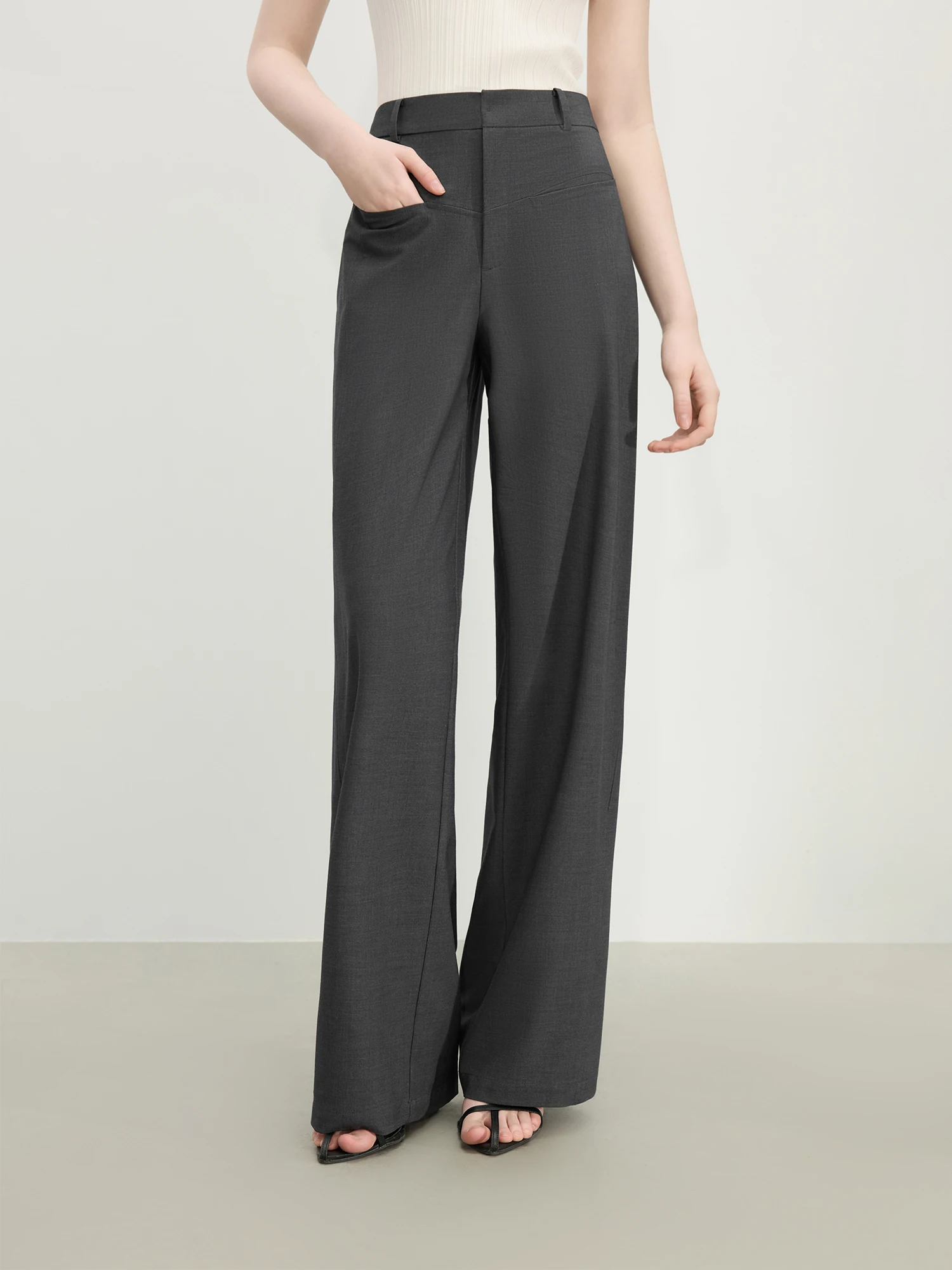 FSLE 2025 Summer Wool Acetate Wide-Leg Pants – Fluid Drape Office Trousers with Hidden Elastic Waist & 4-Way Stretch FSLE 2025 Summer Wool Acetate Wide-Leg Pants – Fluid Drape Office Trousers with Hidden Elastic Waist & 4-Way Stretch