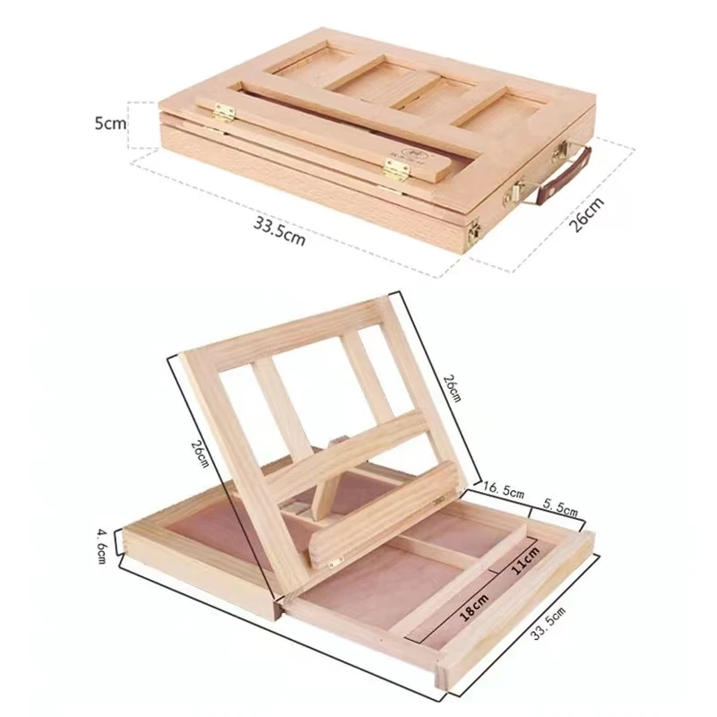Multifunction Painting Easel Box Artist Desk Easel Portable Miniature Desk Light Weight Folding For Storage During Trips
