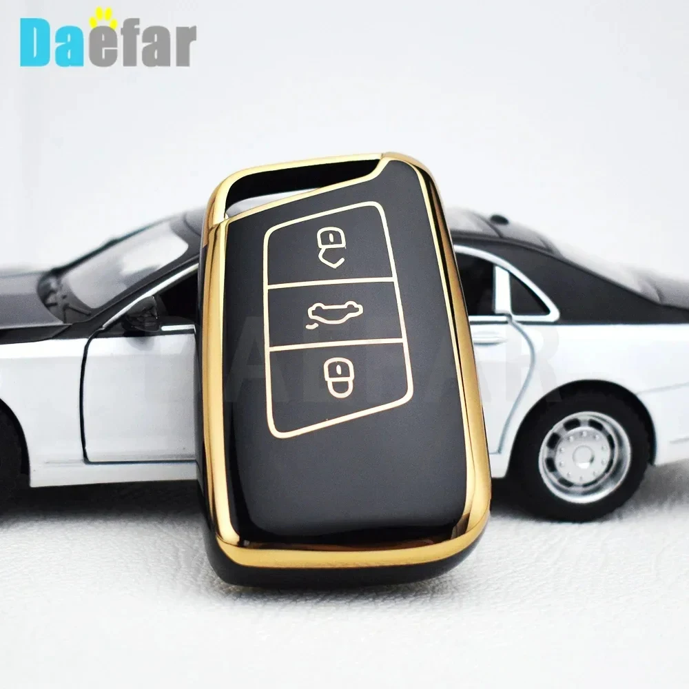 Чехол для автомобильного ключа из ТПУ с 3 кнопками для VW Volkswagen Magotan GTE Passat B8 CC Arteon для Skoda Fabia Superb A7 Kodiaq