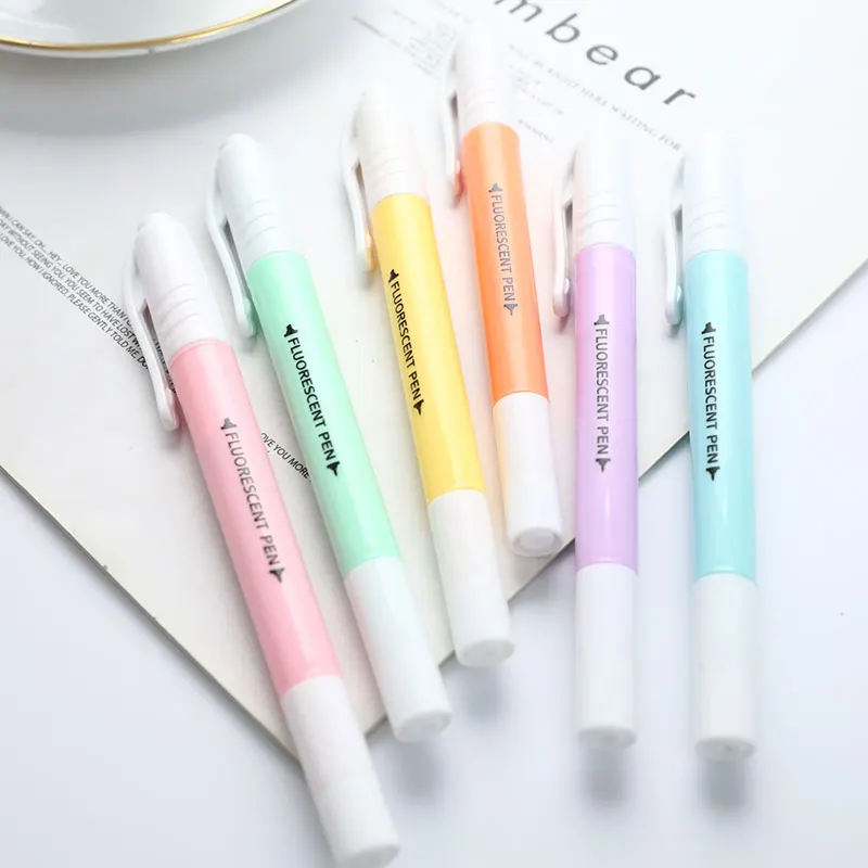 Colors Pastel Highlighters Stationery Fluorescent Marker School Supplies  Student Marker Textbook Highlighter Gentle Eye Care - AliExpress