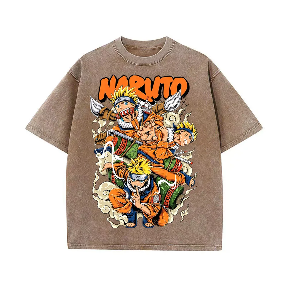 Retro Naruto Manga Cover Unisex Pure Cotton Short Sleeve Top