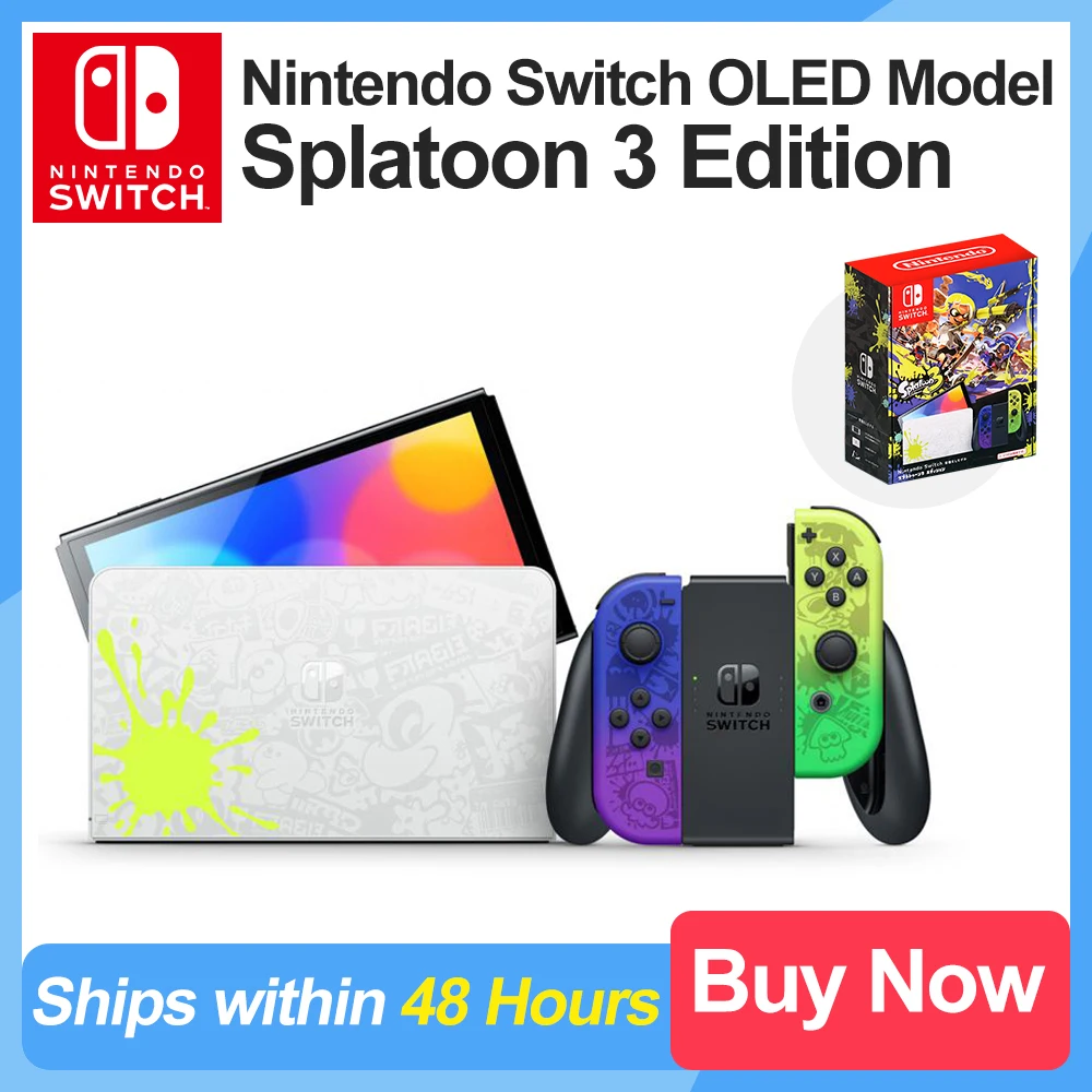 Nintendo Switch OLED Splatoon 3 Video Game Console with 7 Inch OLED Screen Support TV Tabletop