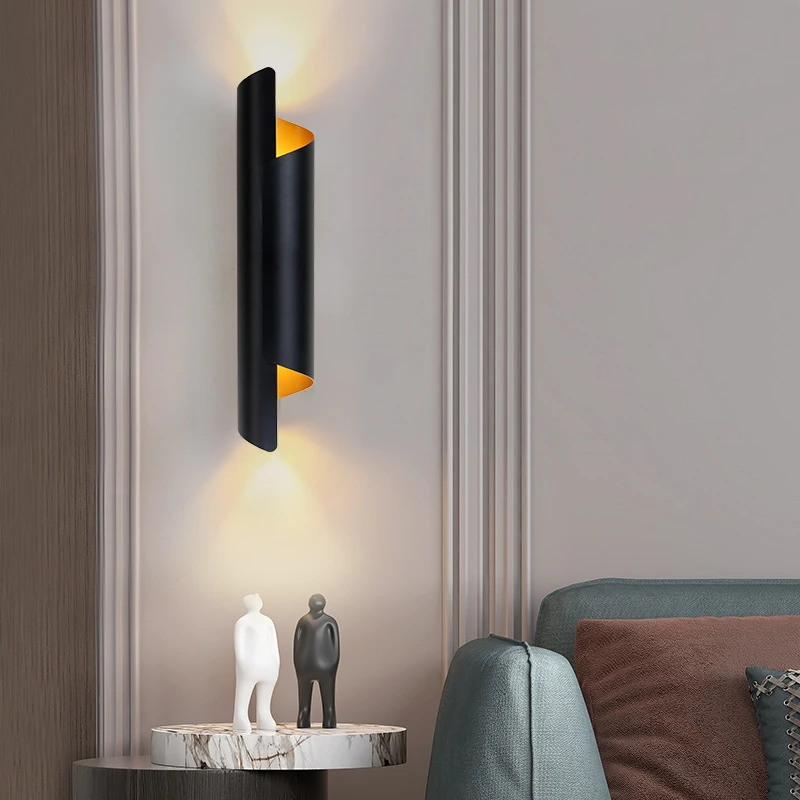 Surface Mount minimalist Black Gold LED Wall Light 85~265V 10W Nordic style Indoor Wall Lamps Living Room Decoration Sconce wireless wall lights