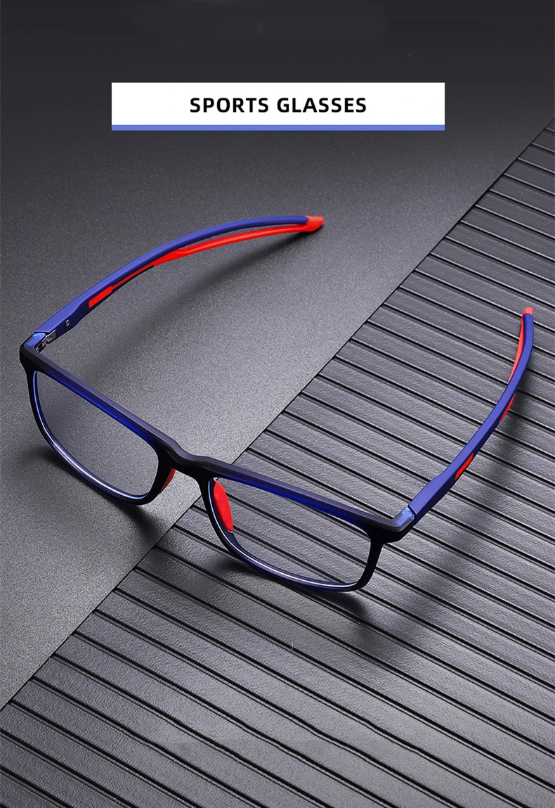 2024 neue Bequeme Retro TR90 Sport Basketball Brille Rahmen Retro Unisex Anti Blaues Licht Gläser für Mann und Frau Brillen – Detail 1