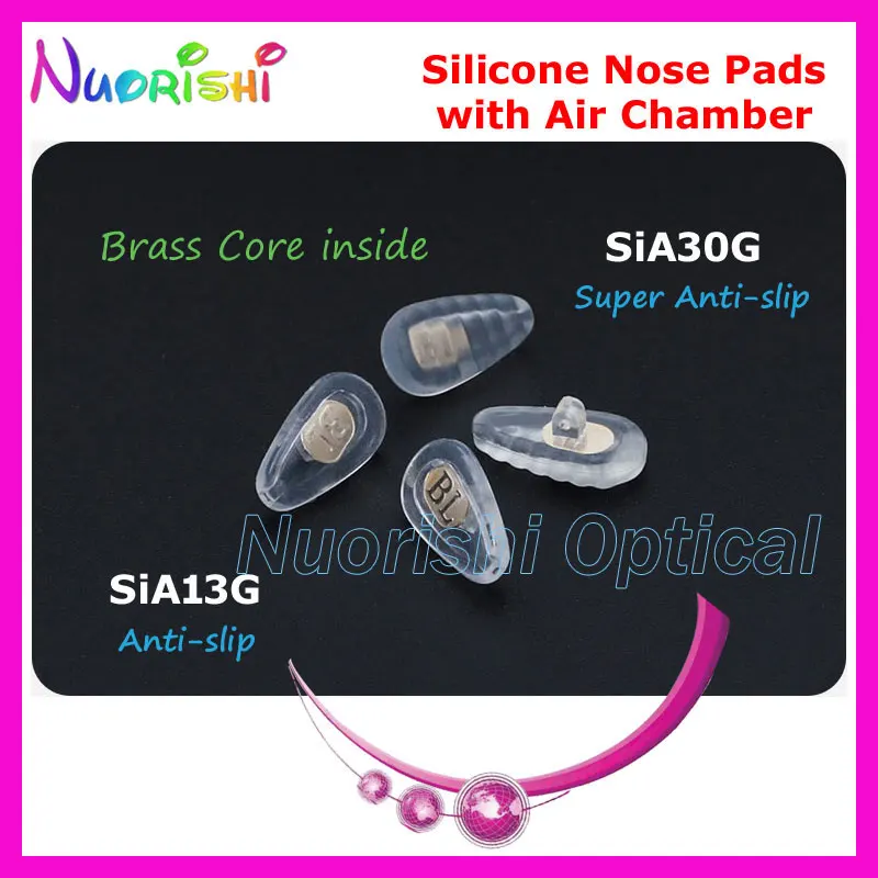 100pcs Air Chamber Silicone Nose Pads Screw-in Push-in For Eyeglasses Eyewear Glasses Accessories 14mm SIA14 6