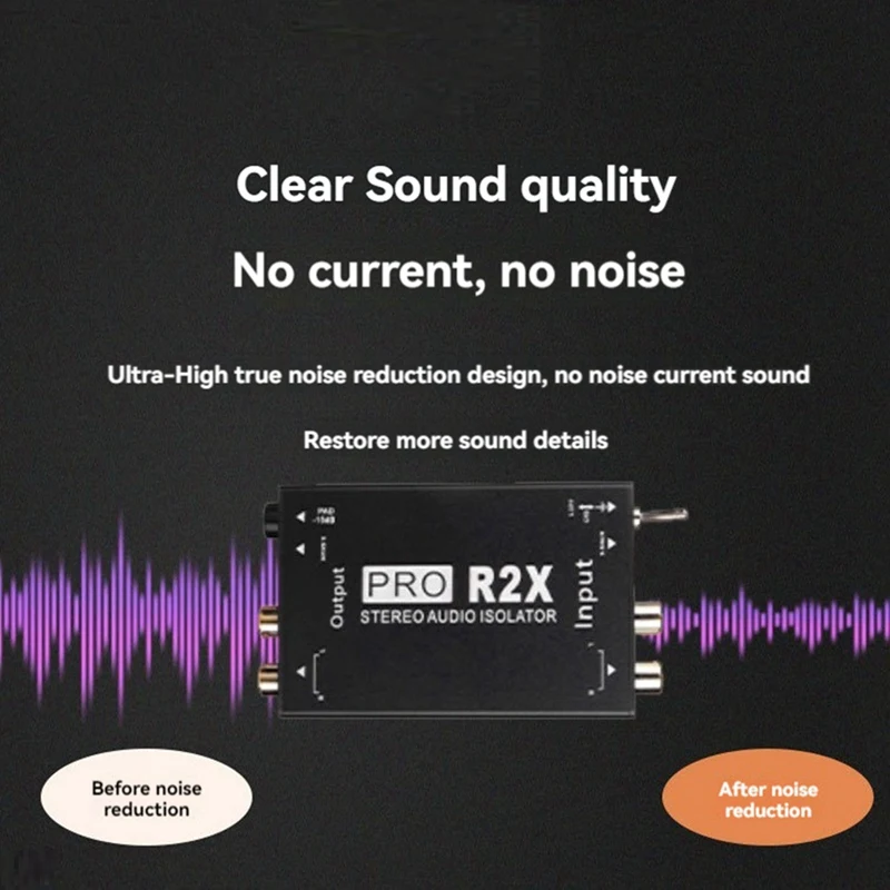 A35Q-3.5MM+RCA Audio Isolator Audio Current Acoustic Isolator Noise Eliminator Common Ground Automobile