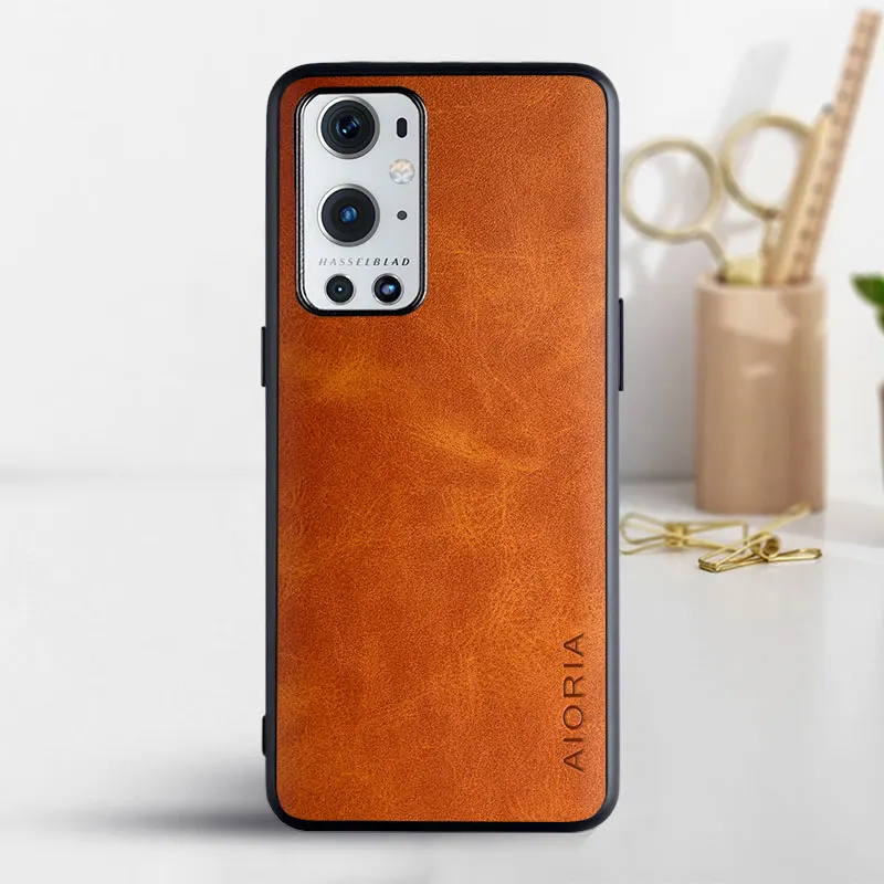 Luxury Vintage Leather Skin Phone Cover - Elegant Business Style
