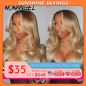 Dark Root Blonde Highlight Wig Raw Human Hair Body Wave 5x5 Closure Wig 13x6 HD Lace Full Frontal Wig Pre Plucked Glueless Wig 1