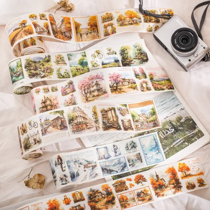 Mr. Paper, Landscape City Architecture Theme Stickers, Scrapbook Notebook Phone Case Diary Decorative Stickers Tape 200cm/roll 2